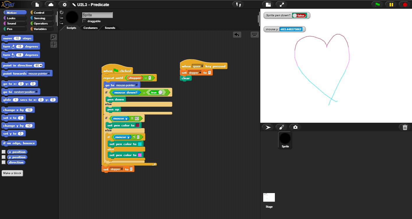 Snap predicates and drawing